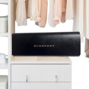 Burberry Sunglasses Eyeglasses Black Leather Hard Case Magnetic Close